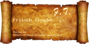 Fritsch Tivadar névjegykártya